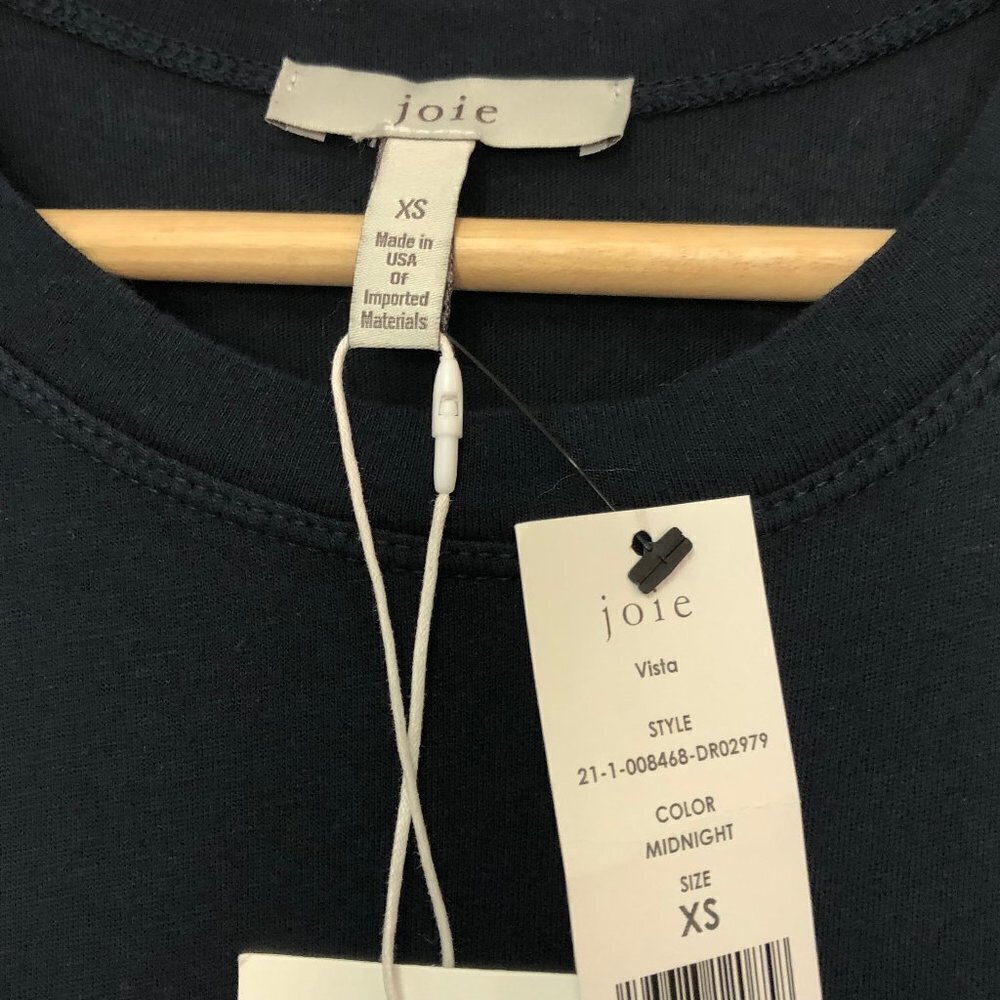 NWT Joie Knit Dress Size XS Midnight Blue Asymetrical Hem Belted Waist NEW - Picture 6 of 6